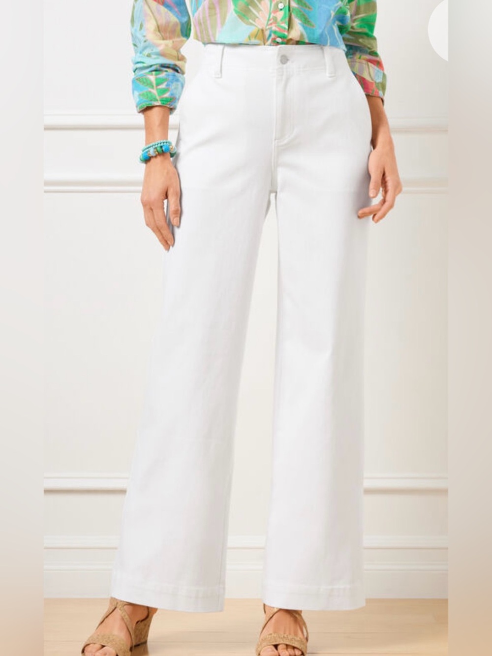 Talbots Relaxed Trouser Jean White Size 10 NWT